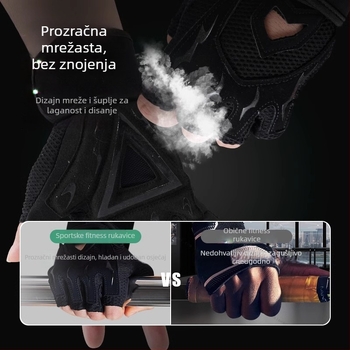 Fitness rukavice za muškarce i žene, protuklizne dlanove, rukavice s polu prsta za mrtvo dizanje i bench press (Brand Endurance; Materijali: 55% najlon, 15% spandex, 8% Lycra, 8% poliuretan, 14% poliester; Kategorija: Zaštita dlana; Prikladni sportovi: Fit