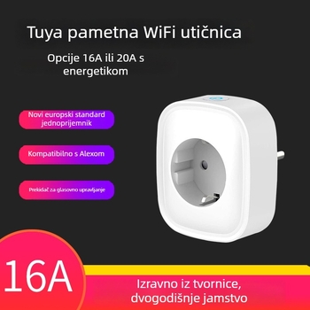Pametna Wi-Fi utičnica s daljinskim upravljanjem i tajmerom – Alexa kompatibilna, 16A, 110–240V, 3680W, kontakti od fosfornog bronca