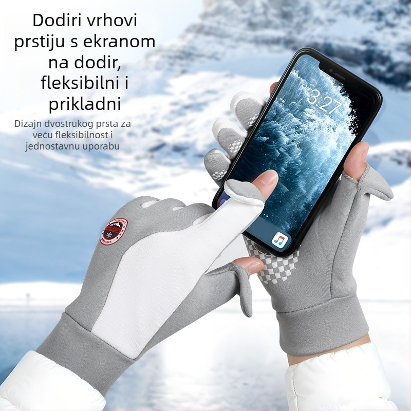 Rukavice za vožnju biciklom bez prstiju, vodootporna tkanina, za sport i vožnju biciklom