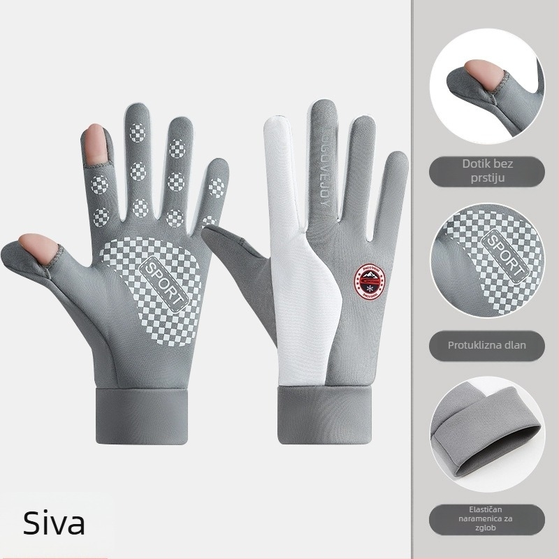 Rukavice za vožnju biciklom bez prstiju, vodootporna tkanina, za sport i vožnju biciklom
