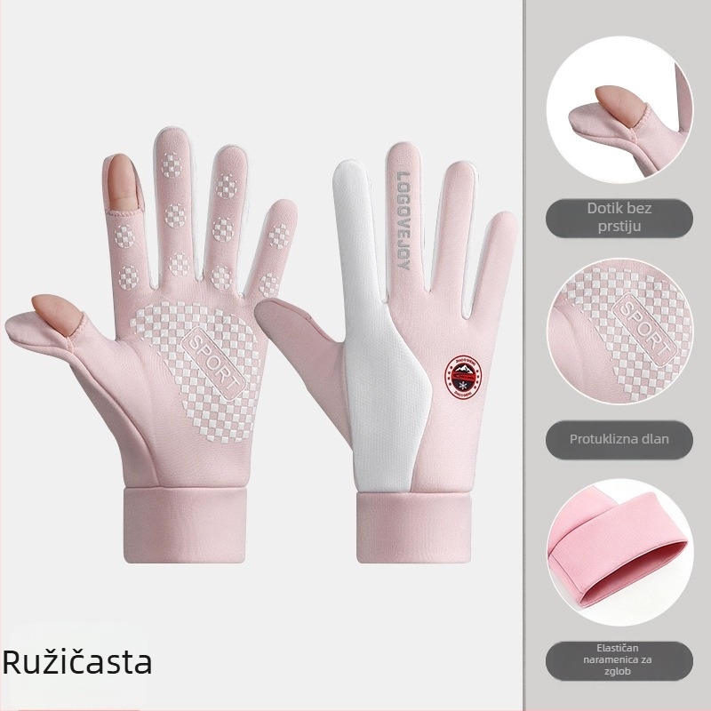 Rukavice za vožnju biciklom bez prstiju, vodootporna tkanina, za sport i vožnju biciklom