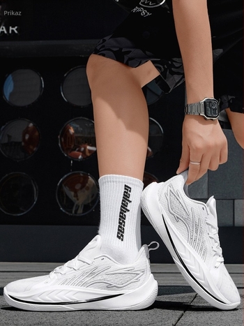 Unisex košarkaške tenisice – mrežasti gornji dio, mid-top, prednje vezanje, tehnologija prozračnosti, gumeni potplat otporan na habanje