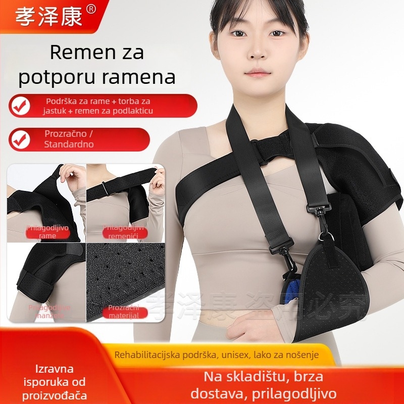 Rameni oslonac za rehabilitaciju i zaštitu — jednostranni potporni remen, poliestersko vlakno, za odrasle, pogodan za nogomet