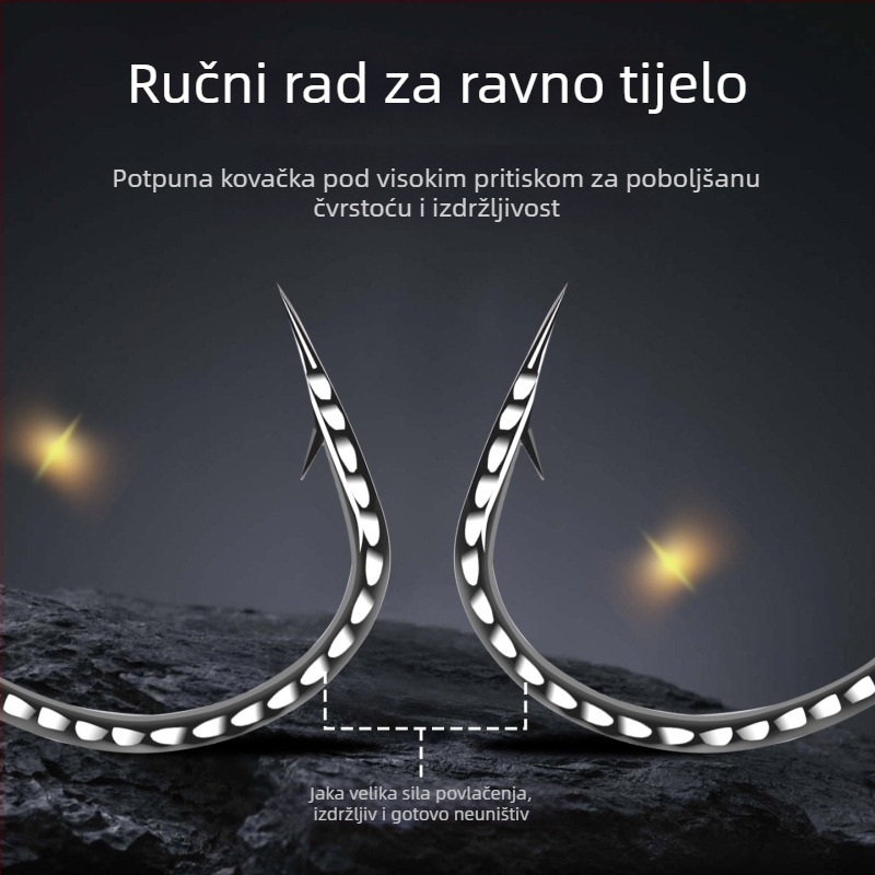 Šaranska kuka s prstenom u obliku osmice, rotirajući inverzni dizajn, model 8003, pogodno za rijeke, jezera i oceane