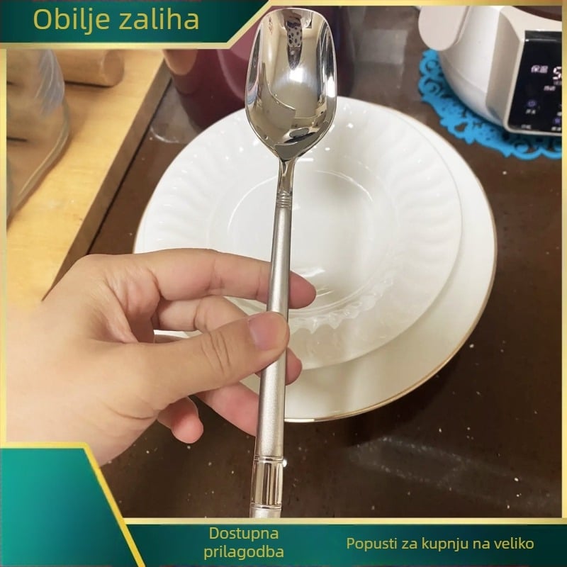 Žlica od nehrđajućeg čelika, moderni minimalistički dizajn, ogledno-poliran završni sloj, mogućnost prilagodbe