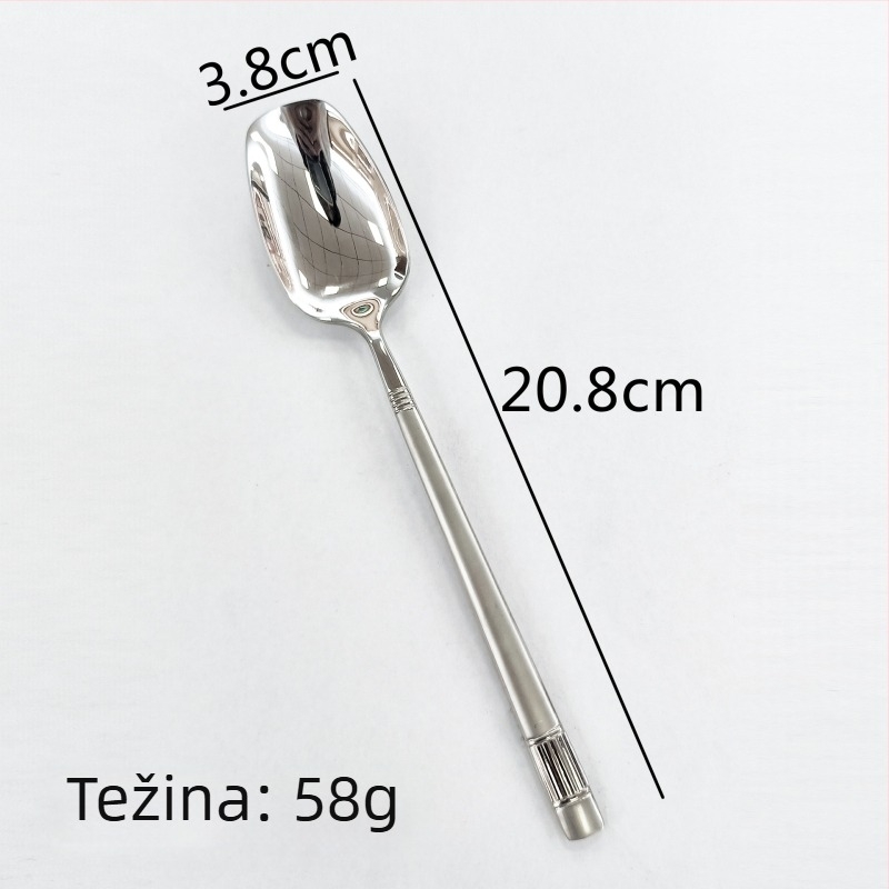 Žlica od nehrđajućeg čelika, moderni minimalistički dizajn, ogledno-poliran završni sloj, mogućnost prilagodbe