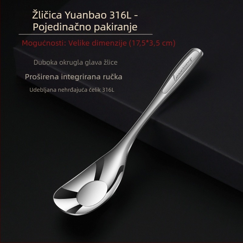 Žlica od nehrđajućeg čelika za djecu, karikaturni uzorak, modern minimalistički stil, završna obrada ogledalom