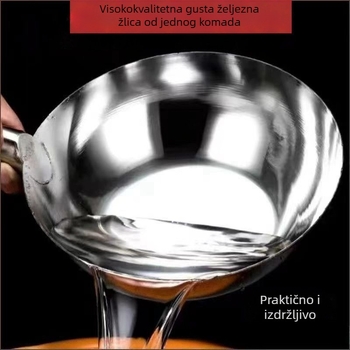 Željezna kuhača za kuhanje, duga drška, jednodijelna konstrukcija, kućna upotreba – moderan jednostavan dizajn
