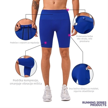 Muške slim-fit šorceve za sport, prozračna tkanina Nylon/Spandex (76/24), za ljeto