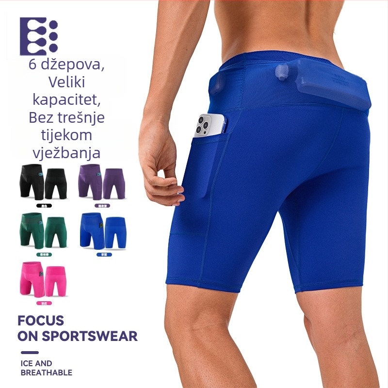 Muške slim-fit šorceve za sport, prozračna tkanina Nylon/Spandex (76/24), za ljeto