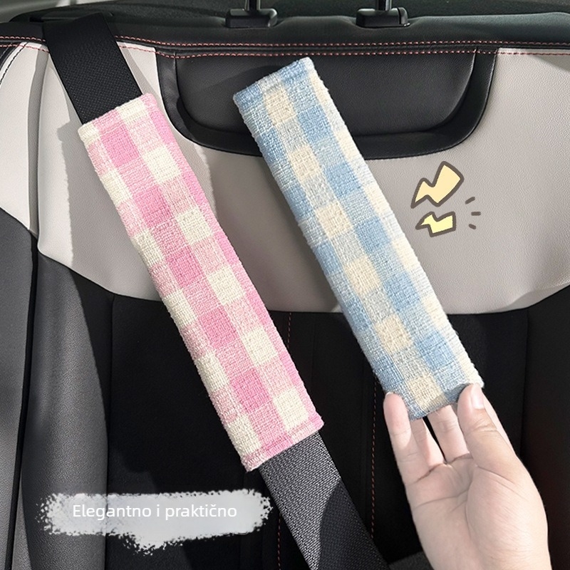 Auto sigurnosni jastuk za rameni pojas, vuneni materijal, dekorativni dodatak Blue Rain, 50 g, moguć ispis logotipa