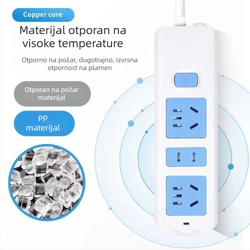 Produžni kabel s 12 utičnica, 10A, 250V, Nacionalni standard