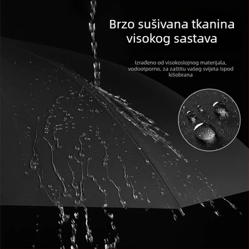 Udas trodijelni sklopivi kišobran s 8 rebara, automatsko otvaranje, čelična šipka, UPF>50