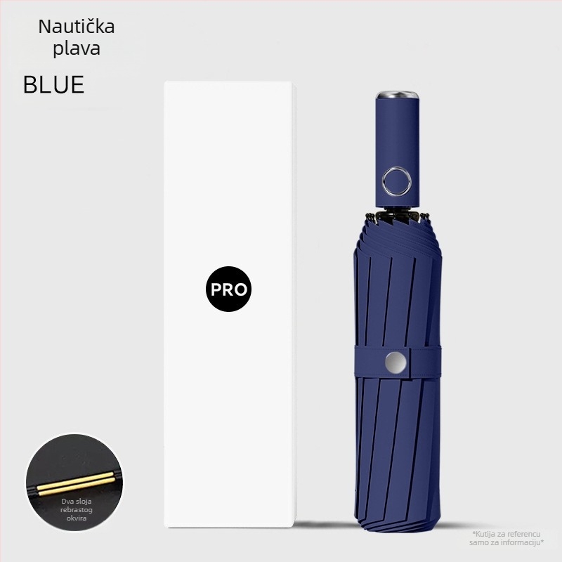 Udas trodijelni sklopivi kišobran s 8 rebara, automatsko otvaranje, čelična šipka, UPF>50