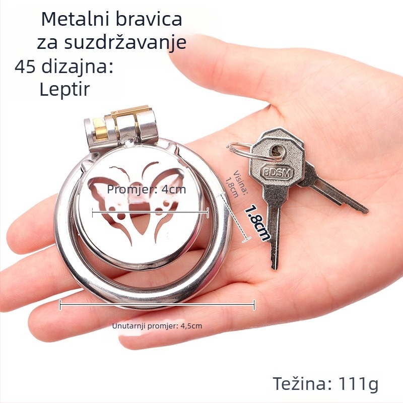 Metalni zaključavanje penisa za muškarce, ručna kontrola, bez lubrikanta, Cherry Fini marka.