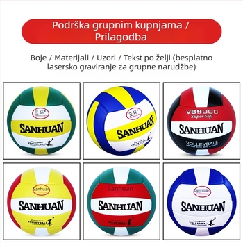 Threehuan PU indoor trening odbojka — šavovi ljepjeni, standard broj 5, dizajn s tri prstena