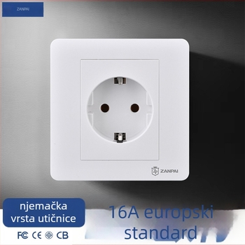 Zan Brand 86-tip europski standard zidni panel utičnice, 16A, 250V, CE certifikat