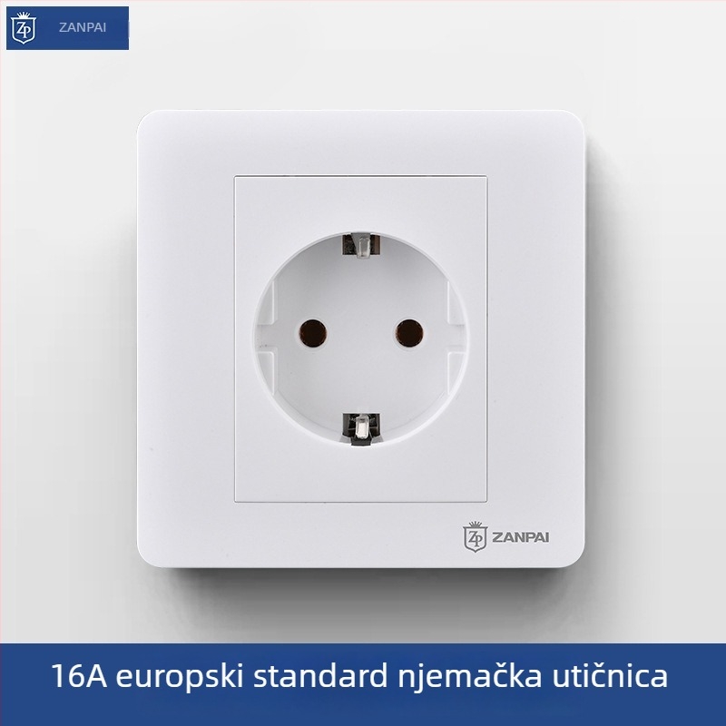 Zan Brand 86-tip europski standard zidni panel utičnice, 16A, 250V, CE certifikat