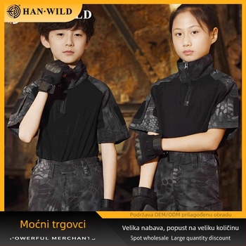 Dječji maskirni trening komplet – prozračna pamuk-smjesa, otporan na habanje, unisex, za ljeto, proljeće i jesen, za trčanje, vožnju biciklom, planinarenje