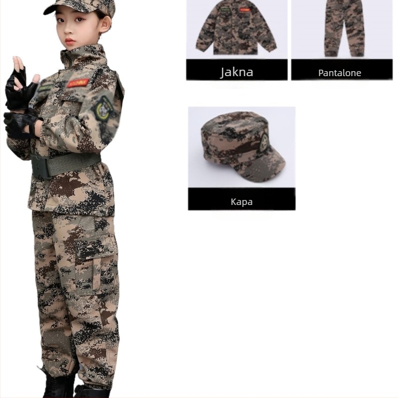 Dječja maskirna vojna uniforma - Unisex, pamuk-mješavina materijala, brzo suši, prozračan, odvodi vlagu, maskirni uzorak