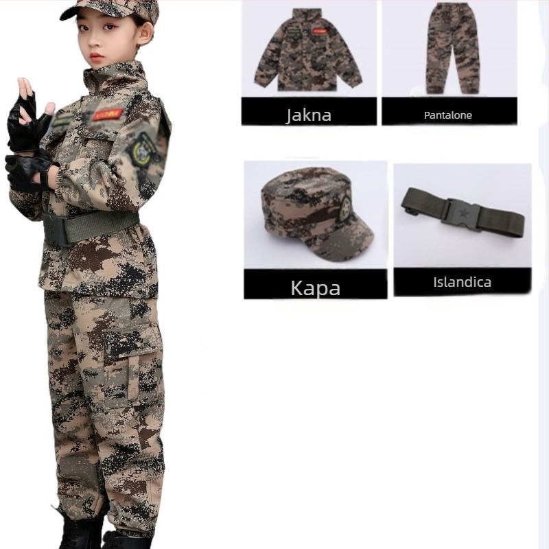 Dječja maskirna vojna uniforma - Unisex, pamuk-mješavina materijala, brzo suši, prozračan, odvodi vlagu, maskirni uzorak