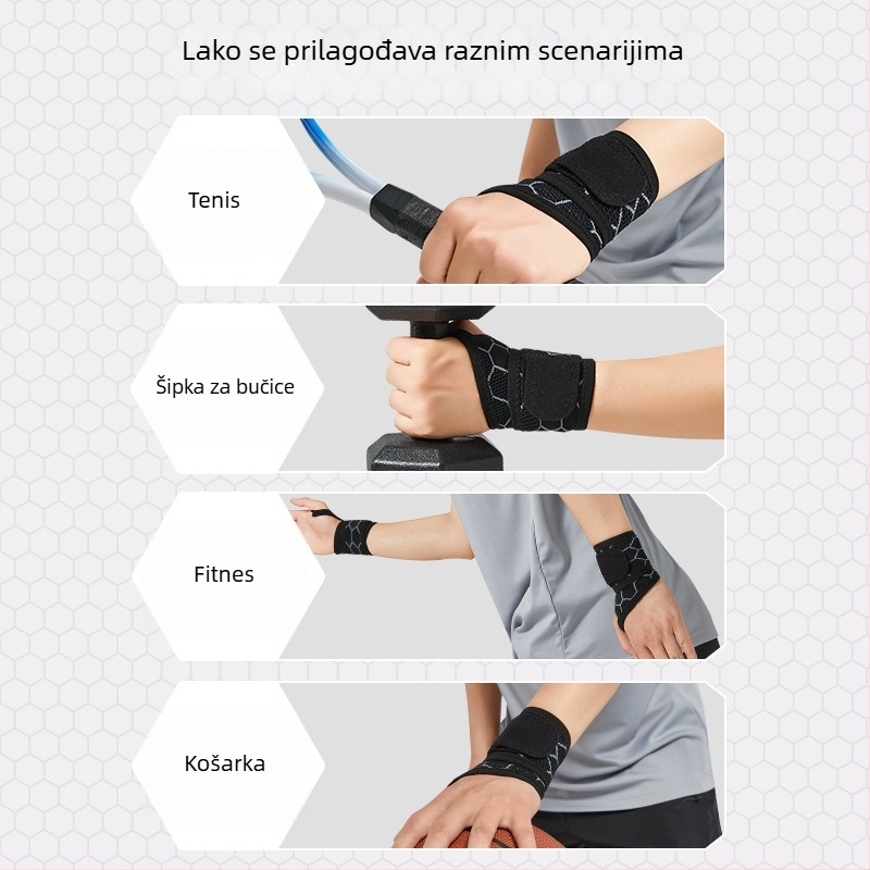 Zaštita zapešća s ovojem tetive, poliestersko vlakno, za odrasle, za košarku, tenis i badminton