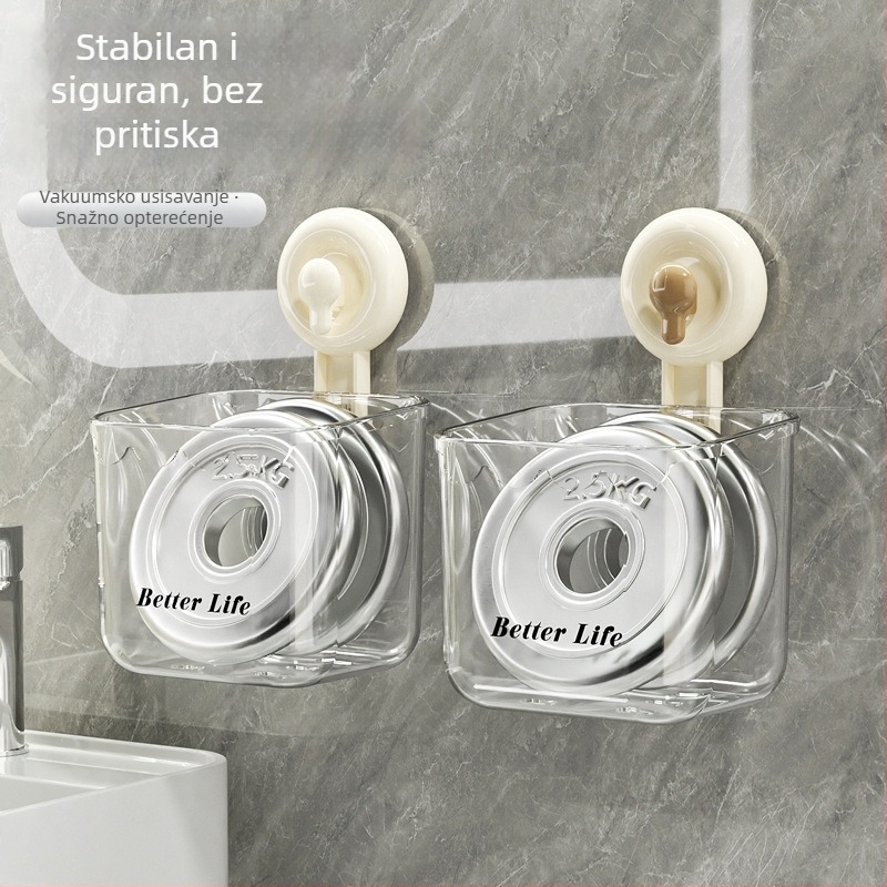 Držač za ručnike za lice sa usisnom čašom, zidni držač, 1 sloj, ABC+PC materijal, kupaonica