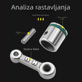 Set piston-spojni sklop za 26-tip električnog udarnog čekić- bušilice, aluminij, uključuje kožni prsten i sklop pinova