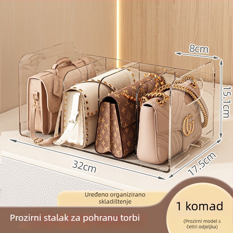 Mu Ming držač za torbe za stolni dio — 4 etaže, PET materijal, moderan minimalistički dizajn, stolni organizator