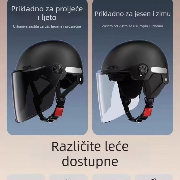 Polušlem za električni motocikl s UV zaštitom, unisex, retro ljetni dizajn, univerzalan za sve sezone, ABS materijal, 3C certifikat, za električne motocikle