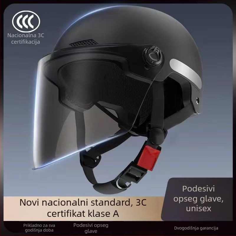 Polušlem za električni motocikl s UV zaštitom, unisex, retro ljetni dizajn, univerzalan za sve sezone, ABS materijal, 3C certifikat, za električne motocikle