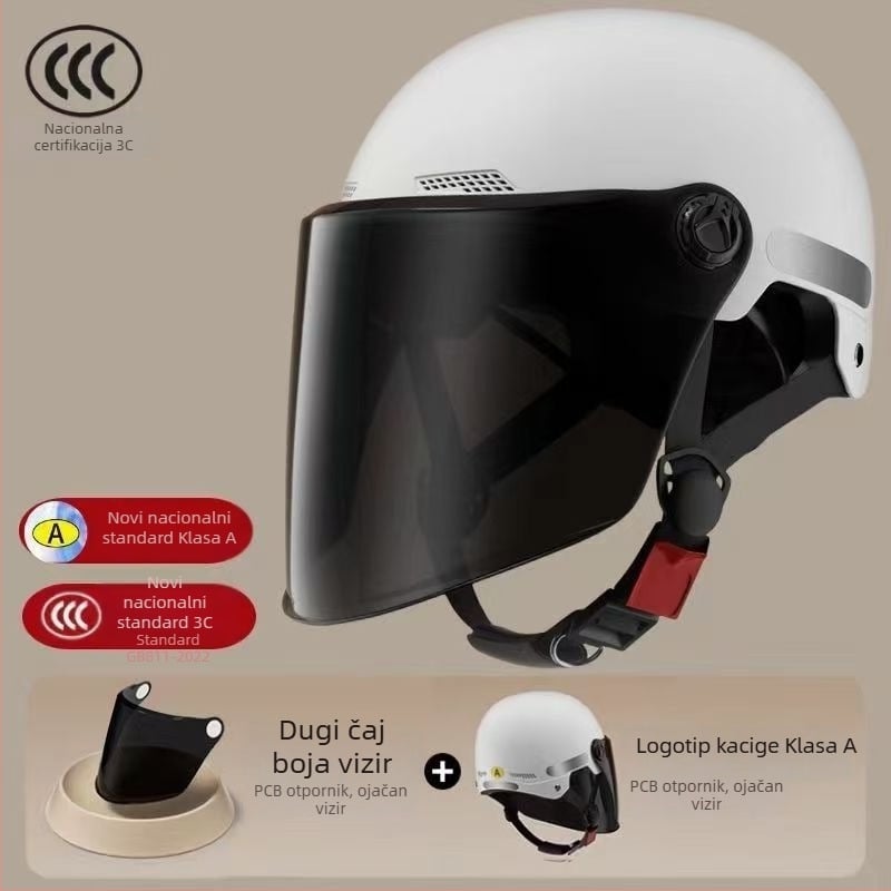 Polušlem za električni motocikl s UV zaštitom, unisex, retro ljetni dizajn, univerzalan za sve sezone, ABS materijal, 3C certifikat, za električne motocikle