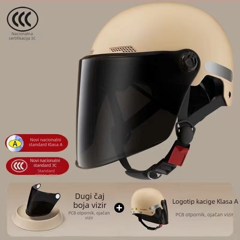 Polušlem za električni motocikl s UV zaštitom, unisex, retro ljetni dizajn, univerzalan za sve sezone, ABS materijal, 3C certifikat, za električne motocikle