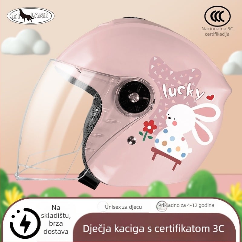 Zimska kaciga za djecu za električna vozila – ABS, 3C potvrda, stil 3/4, pogodna za djecu