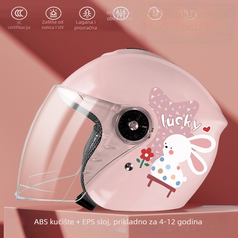 Zimska kaciga za djecu za električna vozila – ABS, 3C potvrda, stil 3/4, pogodna za djecu