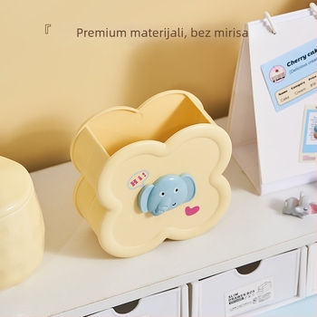 Kutija za pohranu uredskih potrepština ML-6660 — Slatki crtani dizajn, bez poklopca (PP plastika, kapacitet 2 L)