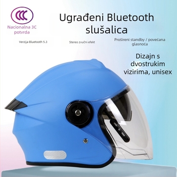 Kaciga 3/4 za električna vozila s ugrađenim Bluetooth slušalicom, universalno prilagođavanje, ABS, sve sezone