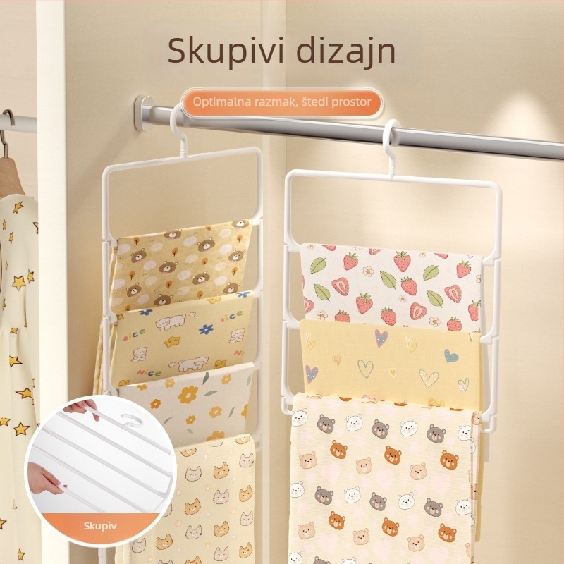 Viseći organizator za dječje ručnike za kupanje – 4 razine, sklopivi, za ručnike i deke