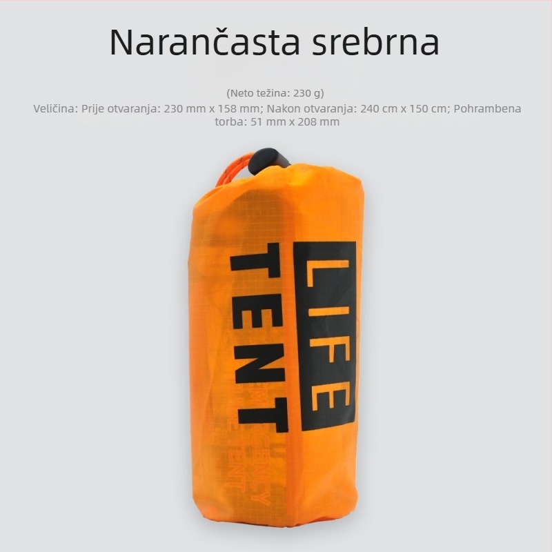 Vreća za spavanje za prvu pomoć – PE obloga, PE tkanina, konstrukcija u obliku omota, 128 g, za odrasle