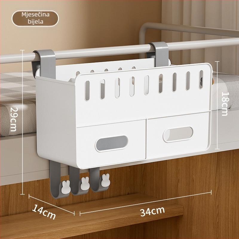 Vješeni koš za pohranu za studentski dom, PP organizer (W2096), modernog jednostavnog dizajna, pogodan za školske potrepštine/kozmetiku/kabele, 24 komada u kutiji