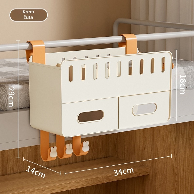 Vješeni koš za pohranu za studentski dom, PP organizer (W2096), modernog jednostavnog dizajna, pogodan za školske potrepštine/kozmetiku/kabele, 24 komada u kutiji