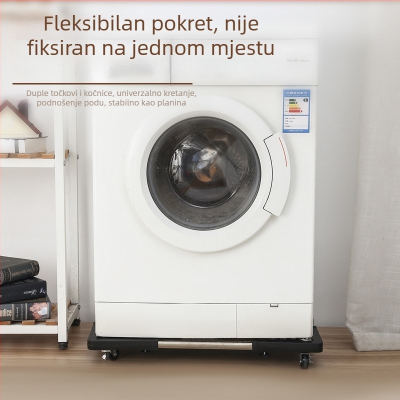 Plastični 1-etažni stalak za skladištenje — pomični, rotirajući, proširivi, bez bušenja, za kupaonicu