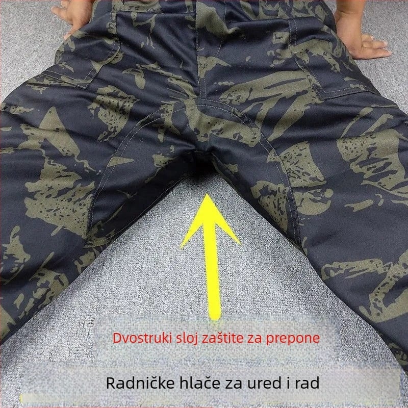 Maskirne hlače ravnog kroja, materijal: smjesa kemijskih vlakana, funkcija: protiv prljanja, uzorak: maskirno, sve sezone, kod proizvoda Jd001