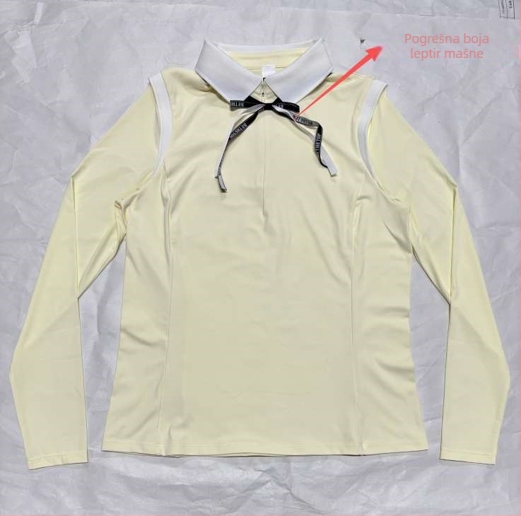 Ženski dugi rukav jogatop s patentnim zatvaračem i ovratnikom, opuštenog kroja (Materijal: Spandex 18%; Podstava: Nylon 82%; Rukavi: dugi; Duljina: bokovi; Sezona: zima/proljeće/jesen)