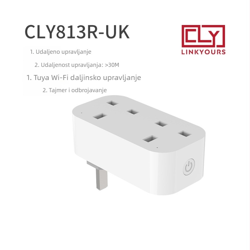 Britanski standard 13A pametna utičnica 1–2, upravljanje putem aplikacije i Wi‑Fi daljinsko vremensko programiranje