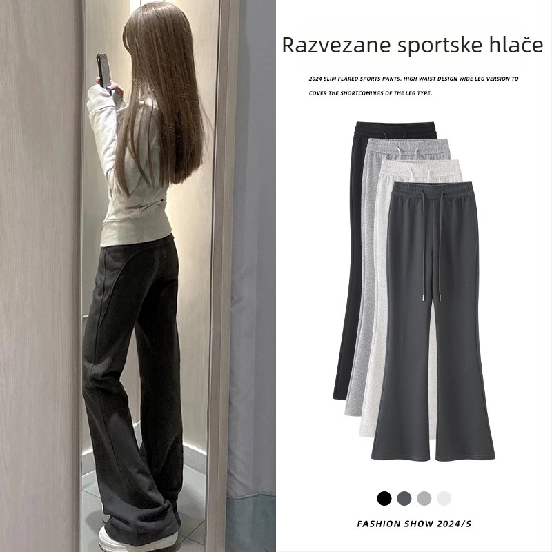 Ženske duge sportske hlače s visokim strukom i fleece podstavom, patchwork dizajn, 70-80% poliester