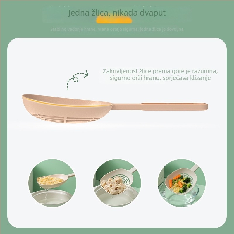 Kuhinjska žlica s Nylon+PP materijalom, antisklizna i otporna na visoke temperature, drška PP