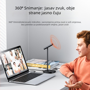 Yesido USB kondenzatorski stolni mikrofon s redukcijom šuma, Plug‑and‑Play, SNR ≥ 70 dB — pogodna za igranje, pjevanje i prijenos uživo