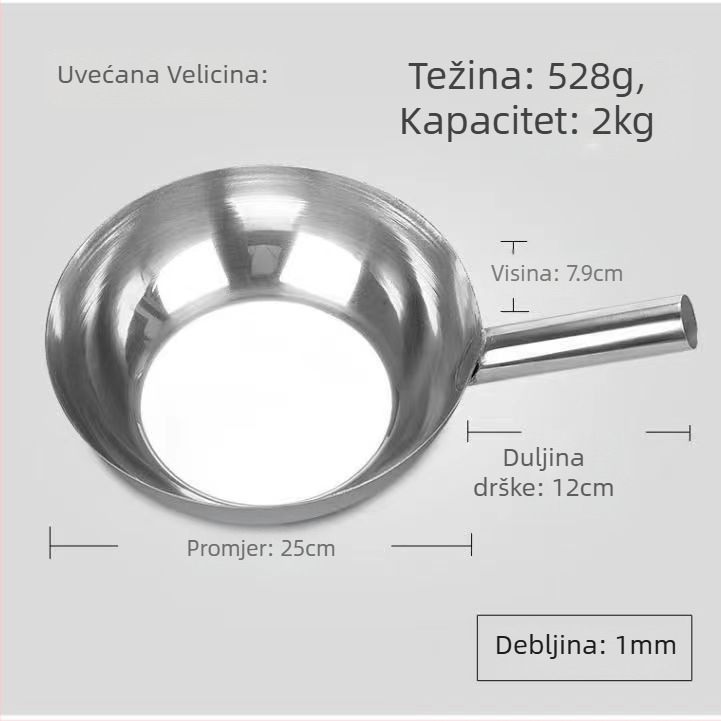 Kuhinjska žlica od nehrđajućeg čelika, debela, kratka drška, za vodu i juhu (Materijal: nehrđajući čelik; Drška: nehrđajući čelik; Stil: moderni minimalist)