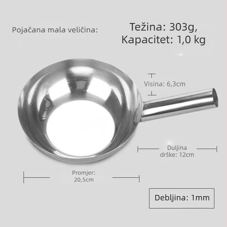 Kuhinjska žlica od nehrđajućeg čelika, debela, kratka drška, za vodu i juhu (Materijal: nehrđajući čelik; Drška: nehrđajući čelik; Stil: moderni minimalist)